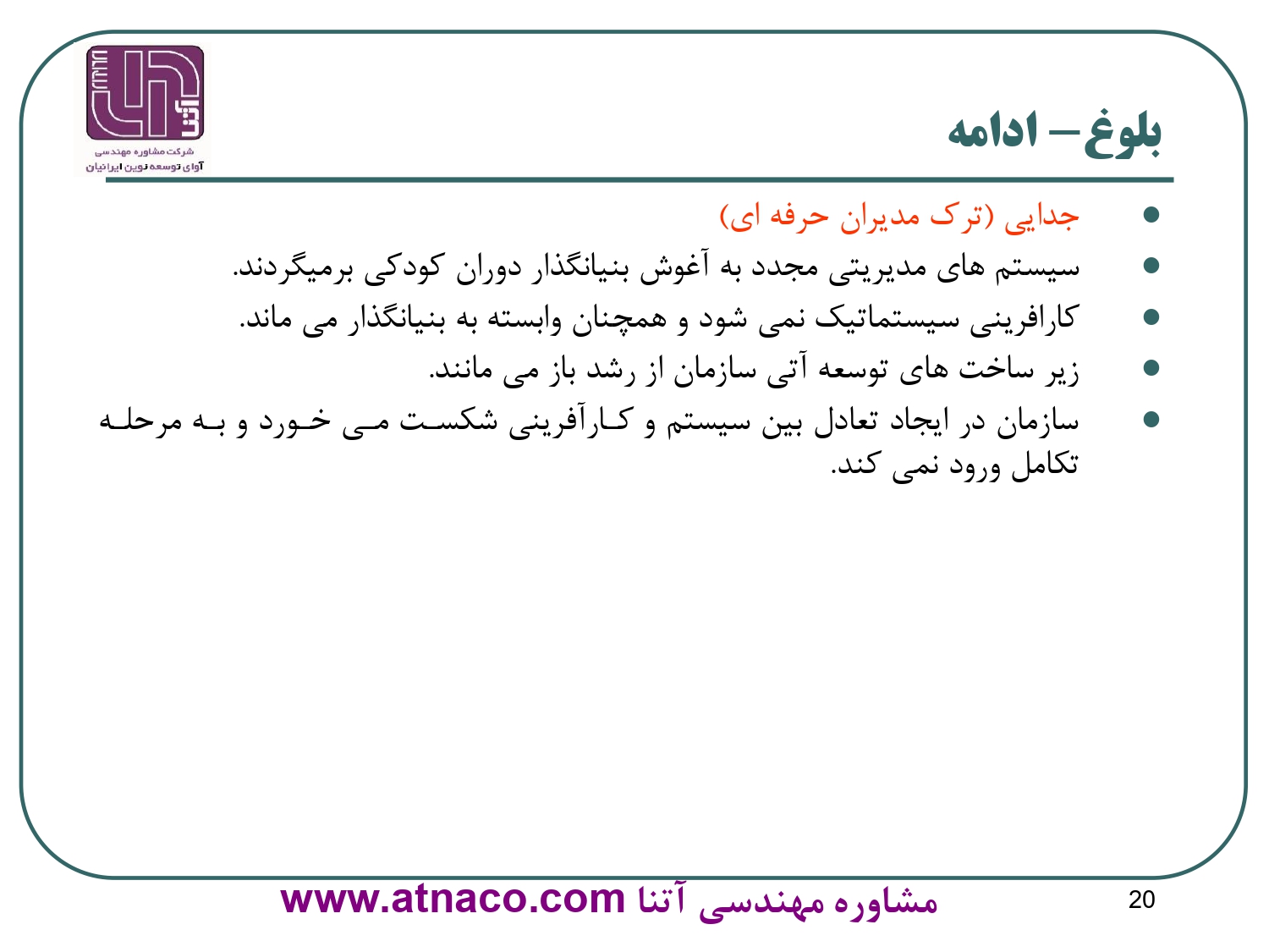 مشکلات بلوغ سازمانی